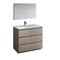 Fresca Lazzaro 42" Gray Wood Free Standing Modern Bathroom Vanity w/ Medicine Cabinet FVN9342MGO