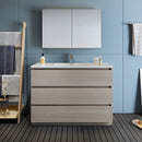 Fresca Lazzaro 48" Gray Wood Free Standing Modern Bathroom Vanity with Medicine Cabinet FVN9348MGO