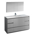 Fresca Lazzaro 60" Gray Free Standing Single Sink Modern Bathroom Vanity w/ Medicine Cabinet FVN9360GR-S