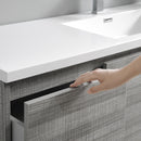 Fresca Lazzaro 60" Glossy Ash Gray Free Standing Single Sink Modern Bathroom Vanity with Medicine Cabinet FVN9360HA-S