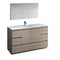 Fresca Lazzaro 60" Gray Wood Free Standing Single Sink Modern Bathroom Vanity w/ Medicine Cabinet FVN9360MGO-S