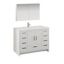 Fresca Imperia 48" Glossy White Free Standing Modern Bathroom Vanity w/ Medicine Cabinet FVN9448WH