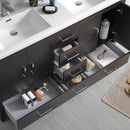 Fresca Imperia 60" Dark Gray Oak Free Standing Double Sink Modern Bathroom Vanity with Medicine Cabinet FVN9460DGO-D