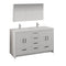 Fresca Imperia 60" Glossy White Free Standing Double Sink Modern Bathroom Vanity w/ Medicine Cabinet FVN9460WH-D