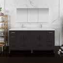 Fresca Imperia 72" Dark Gray Oak Free Standing Double Sink Modern Bathroom Vanity with Medicine Cabinet FVN9472DGO