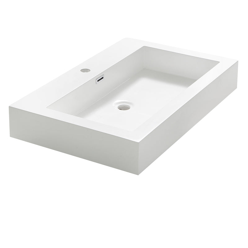 Fresca Livello 30" White Integrated Sink with Countertop FVS8030WH