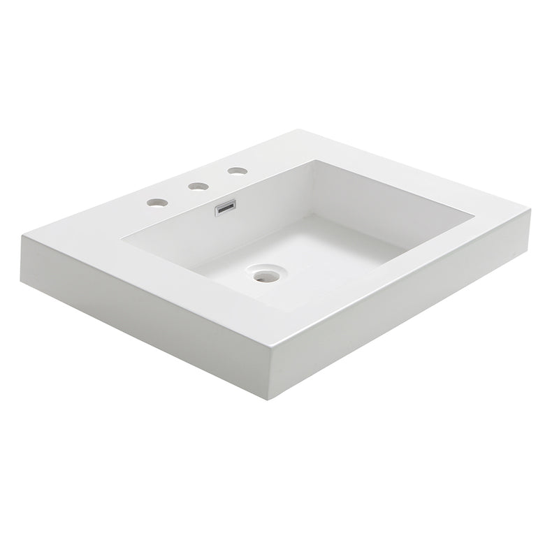 Fresca Potenza 28" White Integrated Sink with Countertop FVS8070WH