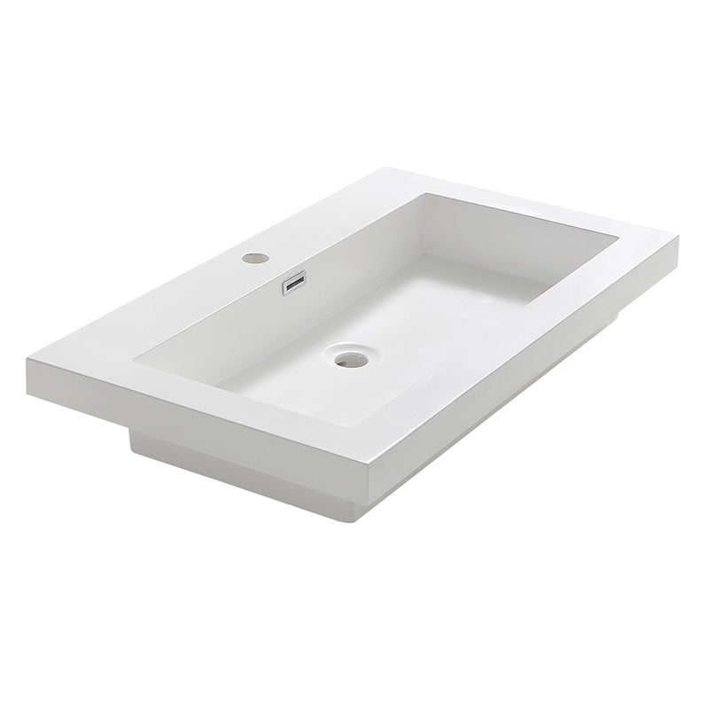 Fresca Medio 32" White Integrated Sink with Countertop FVS8080WH