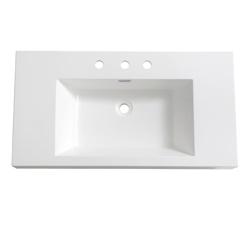 Fresca Vista 36" White Integrated Sink / Countertop FVS8090WH