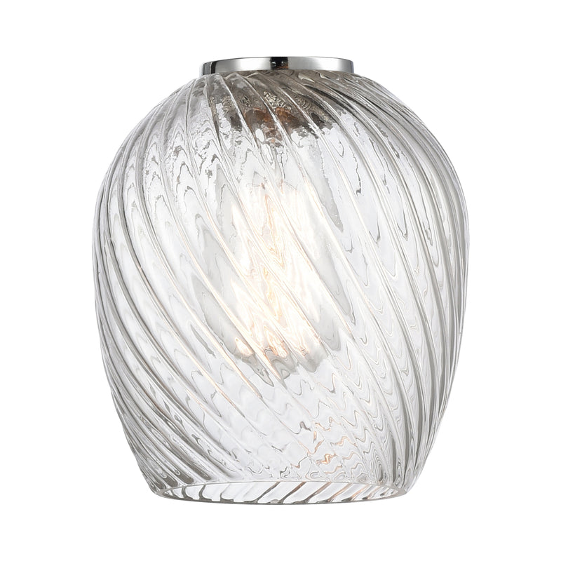 Salina Glass shown in the  finish with a Clear Spiral Fluted shade