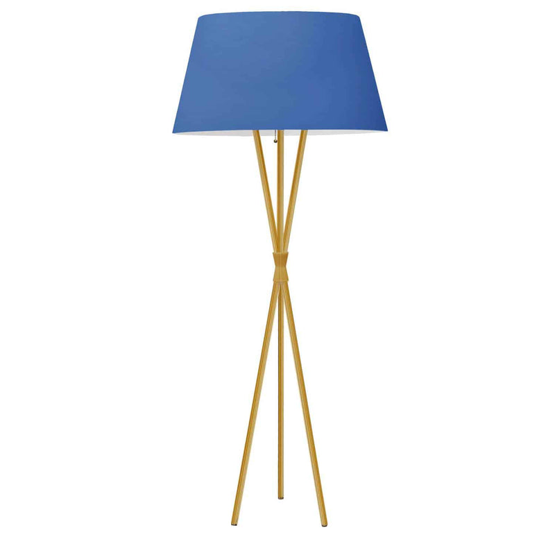 Dainolite 1 Light Incandescent Aged Brass Floor Lamp with Blue Shade GAB-601F-AGB-202