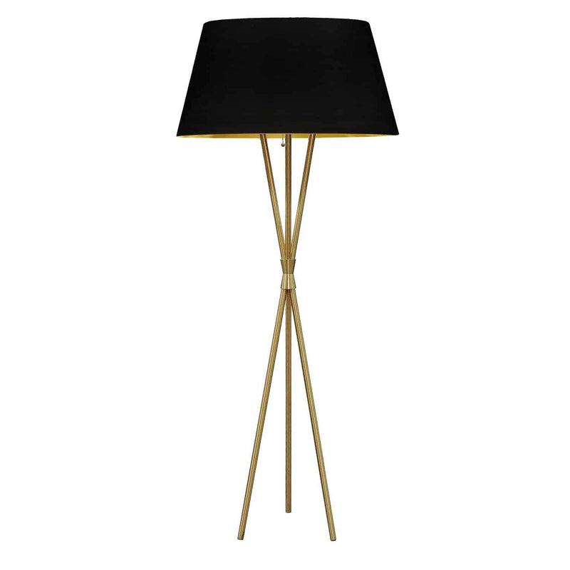 Dainolite 1 Light Gabriela Floor Lamp Jtone Blk/Gld Shade Agb GAB-601F-AGB-698