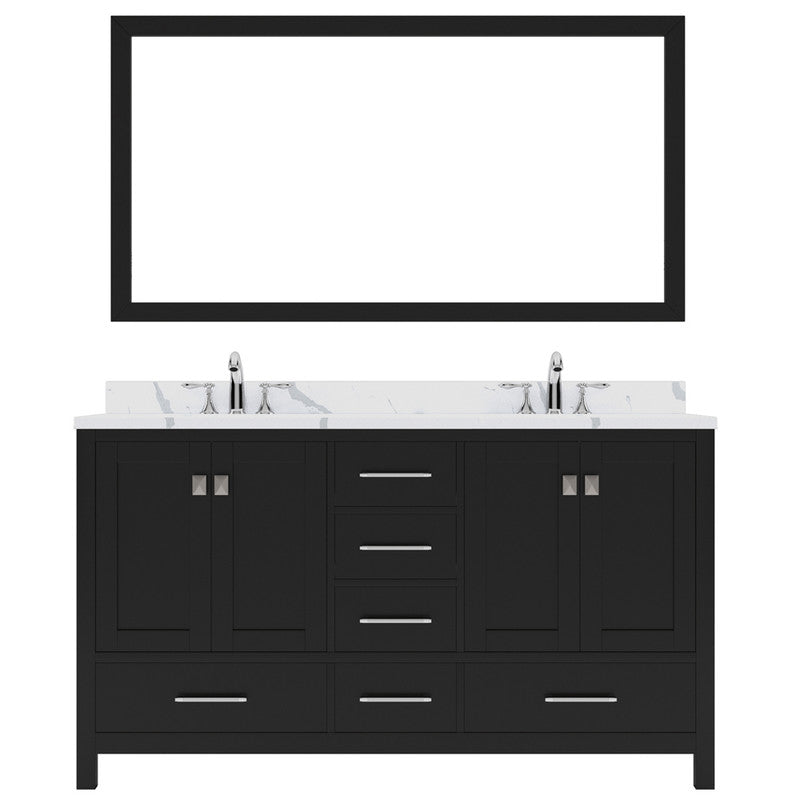 Modern Fittings Caroline Avenue 60" Double Bath Vanity with Calacatta Quartz Top and Round Sinks