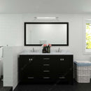 Modern Fittings Caroline Avenue 60" Double Bath Vanity with Calacatta Quartz Top and Square Sinks