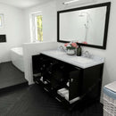 Modern Fittings Caroline Avenue 60" Double Bath Vanity with Calacatta Quartz Top and Square Sinks