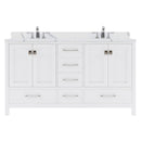 Modern Fittings Caroline Avenue 60" Double Bath Vanity with Calacatta Quartz Top and Square Sinks