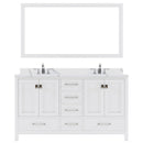 Modern Fittings Caroline Avenue 60" Double Bath Vanity with Calacatta Quartz Top and Square Sinks