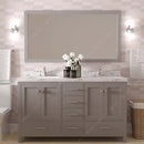 Modern Fittings Caroline Avenue 60" Double Bath Vanity with Cultured Marble Quartz Top and Round Sinks Faucets