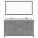 Modern Fittings Caroline Avenue 60" Double Bath Vanity with Cultured Marble Quartz Top and Round Sinks Faucets