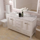 Modern Fittings Caroline Avenue 60" Double Bath Vanity with Cultured Marble Quartz Top and Round Sinks