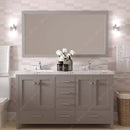 Modern Fittings Caroline Avenue 60" Double Bath Vanity with Cultured Marble Quartz Top and Square Sinks