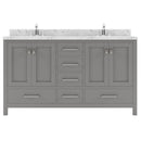 Modern Fittings Caroline Avenue 60" Double Bath Vanity with Cultured Marble Quartz Top and Square Sinks