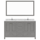 Modern Fittings Caroline Avenue 60" Double Bath Vanity with Cultured Marble Quartz Top and Square Sinks