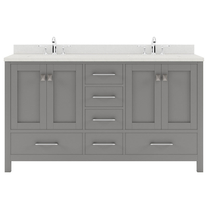 Modern Fittings Caroline Avenue 60" Double Bath Vanity with Quartz Top and Round Sinks