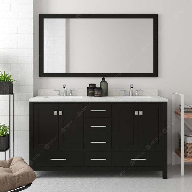 Modern Fittings Caroline Avenue 60" Double Bath Vanity with Quartz Top and Round Sinks