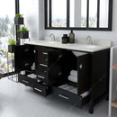 Modern Fittings Caroline Avenue 60" Double Bath Vanity with Quartz Top and Round Sinks