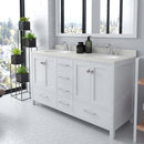 Modern Fittings Caroline Avenue 60" Double Bath Vanity with Quartz Top and Round Sinks Faucets