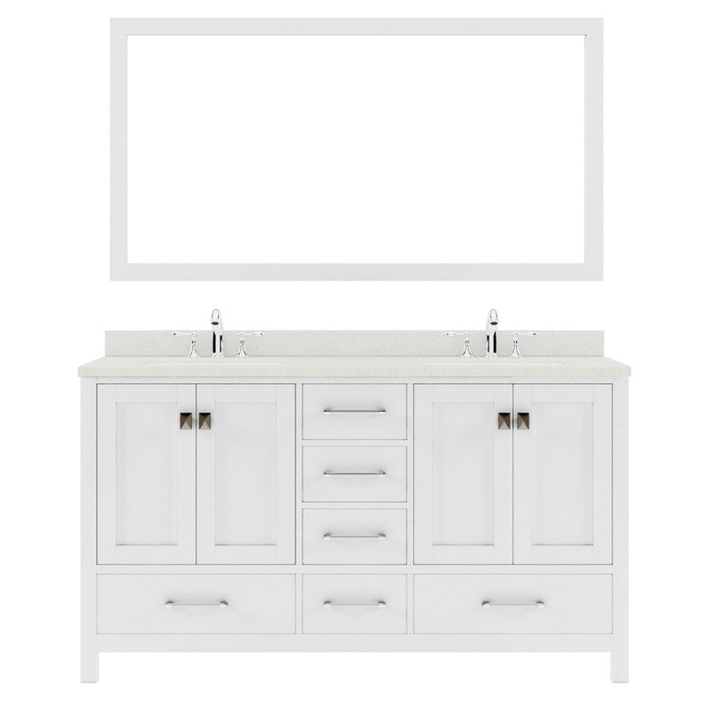 Modern Fittings Caroline Avenue 60" Double Bath Vanity with Quartz Top and Round Sinks