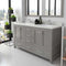 Modern Fittings Caroline Avenue 60" Double Bath Vanity with Quartz Top and Square Sinks Faucets