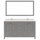 Modern Fittings Caroline Avenue 60" Double Bath Vanity with Quartz Top and Square Sinks