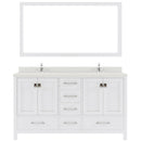 Modern Fittings Caroline Avenue 60" Double Bath Vanity with Quartz Top and Square Sinks Faucets