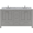 Modern Fittings Caroline Avenue 60" Double Bath Vanity with Marble Top and Round Sinks