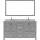 Modern Fittings Caroline Avenue 60" Double Bath Vanity with Marble Top and Round Sinks Faucets