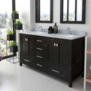 Modern Fittings Caroline Avenue 60" Double Bath Vanity with Marble Top and Round Sinks Faucets