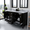 Modern Fittings Caroline Avenue 60" Double Bath Vanity with Marble Top and Round Sinks Faucets