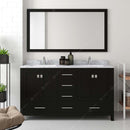 Modern Fittings Caroline Avenue 60" Double Bath Vanity with Marble Top and Round Sinks