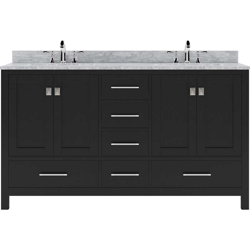 Modern Fittings Caroline Avenue 60" Double Bath Vanity with Marble Top and Round Sinks