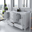 Modern Fittings Caroline Avenue 60" Double Bath Vanity with Marble Top and Round Sinks Faucets