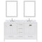 Modern Fittings Caroline Avenue 60" Double Bath Vanity with Marble Top and Round Sinks Faucets