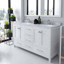 Modern Fittings Caroline Avenue 60" Double Bath Vanity with Marble Top and Round Sinks