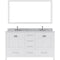 Modern Fittings Caroline Avenue 60" Double Bath Vanity with Marble Top and Round Sinks Faucets