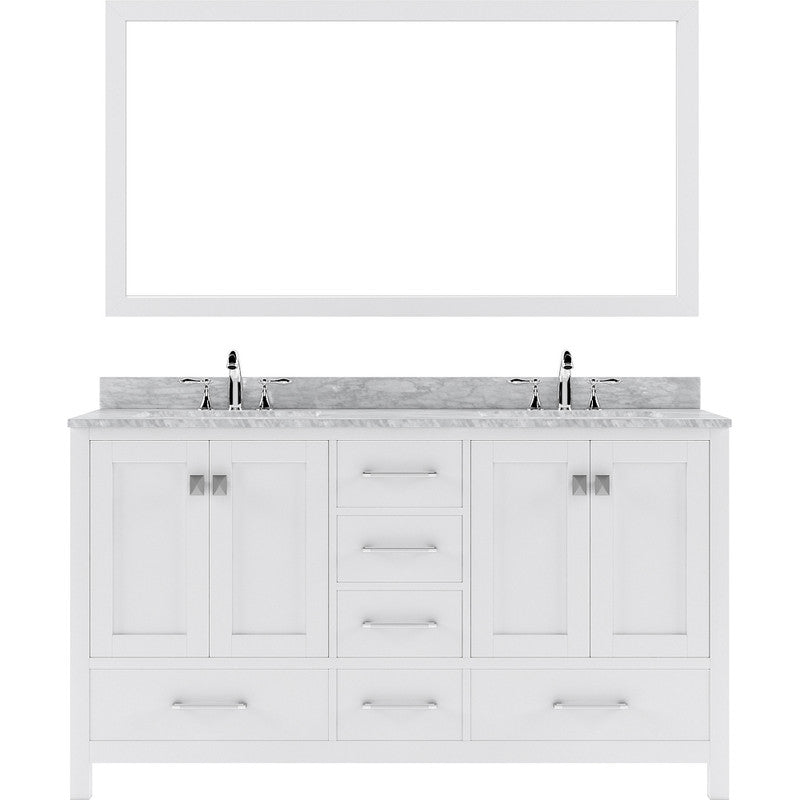 Modern Fittings Caroline Avenue 60" Double Bath Vanity with Marble Top and Round Sinks