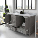 Modern Fittings Caroline Avenue 60" Double Bath Vanity with Marble Top and Square Sinks