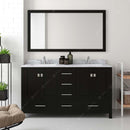 Modern Fittings Caroline Avenue 60" Double Bath Vanity with Marble Top and Square Sinks Faucets