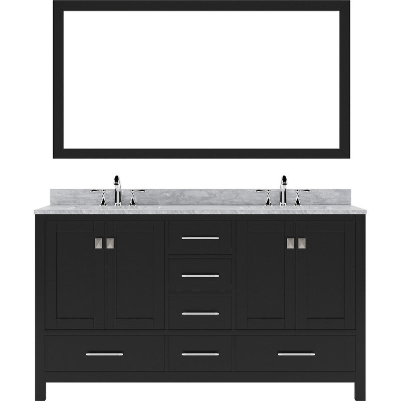 Modern Fittings Caroline Avenue 60" Double Bath Vanity with Marble Top and Square Sinks