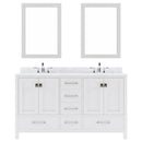 Modern Fittings Caroline Avenue 60" Double Bath Vanity with Marble Top and Square Sinks Faucets